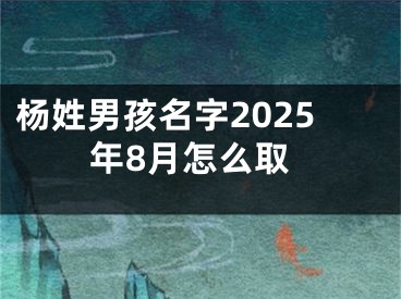 杨姓男孩名字2025年8月怎么取