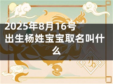 2025年8月16号出生杨姓宝宝取名叫什么