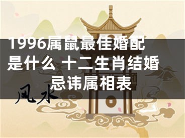 1996属鼠最佳婚配是什么 十二生肖结婚忌讳属相表