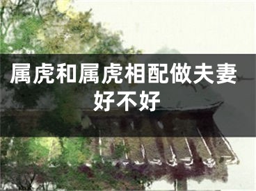 属虎和属虎相配做夫妻好不好