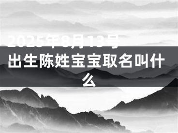 2025年8月13号出生陈姓宝宝取名叫什么