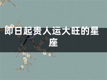 即日起贵人运大旺的星座