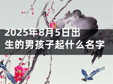 2025年8月5日出生的男孩子起什么名字
