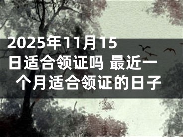 2025年11月15日适合领证吗 最近一个月适合领证的日子