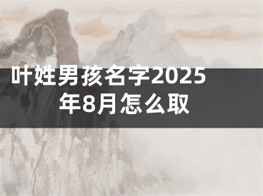 叶姓男孩名字2025年8月怎么取