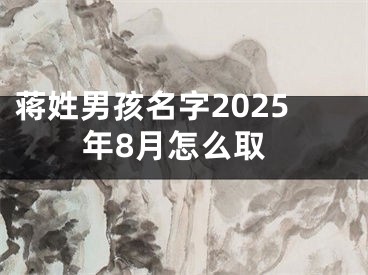 蒋姓男孩名字2025年8月怎么取
