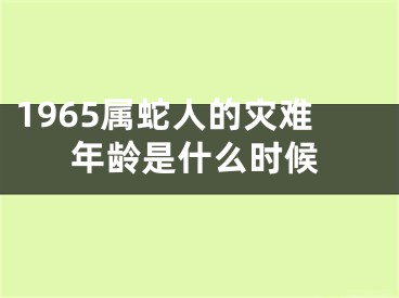 1965属蛇人的灾难年龄是什么时候