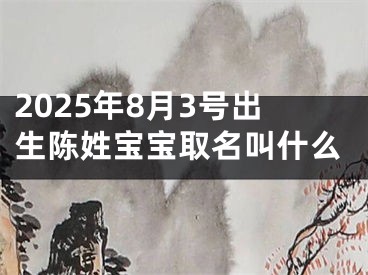 2025年8月3号出生陈姓宝宝取名叫什么