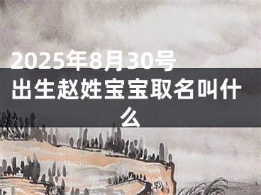 2025年8月30号出生赵姓宝宝取名叫什么