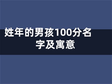 姓年的男孩100分名字及寓意