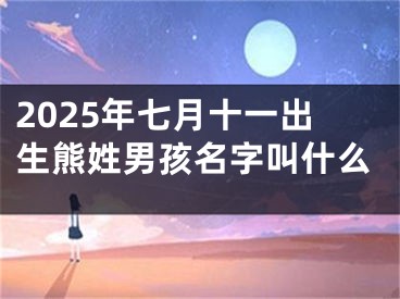 2025年七月十一出生熊姓男孩名字叫什么