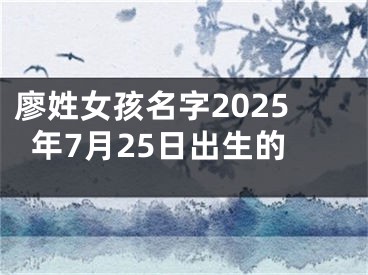 廖姓女孩名字2025年7月25日出生的