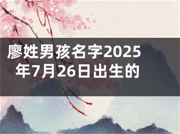 廖姓男孩名字2025年7月26日出生的
