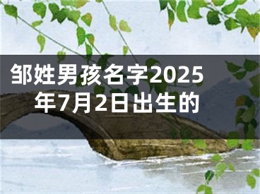 邹姓男孩名字2025年7月2日出生的