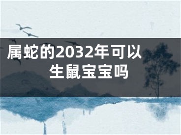 属蛇的2032年可以生鼠宝宝吗