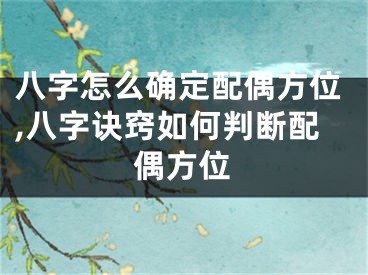八字怎么确定配偶方位,八字诀窍如何判断配偶方位