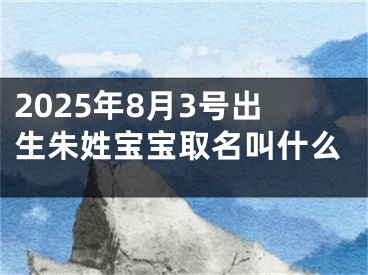 2025年8月3号出生朱姓宝宝取名叫什么