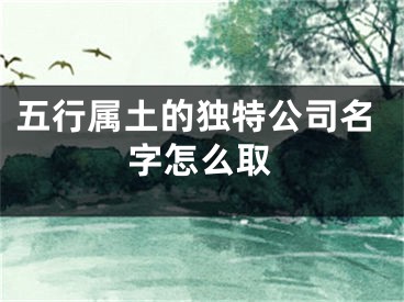 五行属土的独特公司名字怎么取