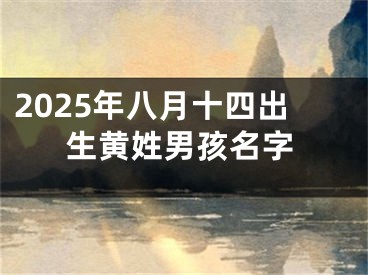 2025年八月十四出生黄姓男孩名字