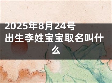 2025年8月24号出生李姓宝宝取名叫什么