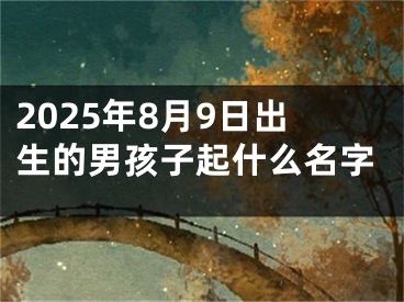 2025年8月9日出生的男孩子起什么名字