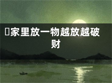 ​家里放一物越放越破财