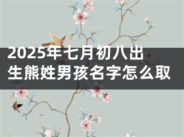 2025年七月初八出生熊姓男孩名字怎么取