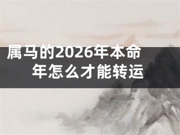 属马的2026年本命年怎么才能转运