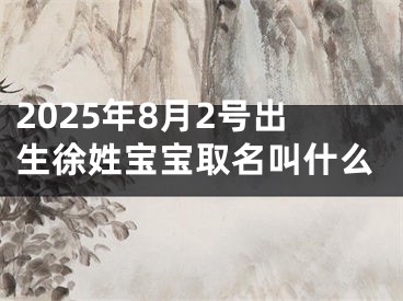 2025年8月2号出生徐姓宝宝取名叫什么