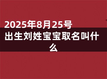 2025年8月25号出生刘姓宝宝取名叫什么