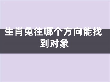 生肖兔往哪个方向能找到对象