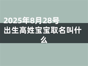 2025年8月28号出生高姓宝宝取名叫什么