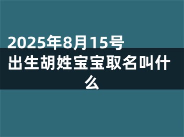 2025年8月15号出生胡姓宝宝取名叫什么