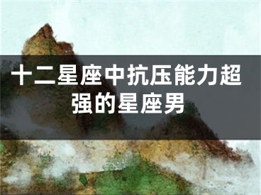 十二星座中抗压能力超强的星座男
