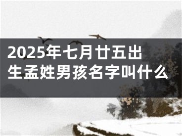 2025年七月廿五出生孟姓男孩名字叫什么