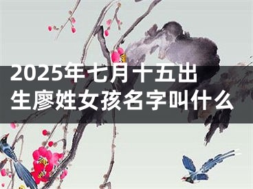 2025年七月十五出生廖姓女孩名字叫什么