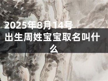 2025年8月14号出生周姓宝宝取名叫什么