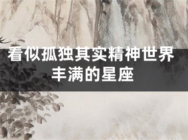 看似孤独其实精神世界丰满的星座