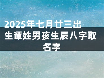 2025年七月廿三出生谭姓男孩生辰八字取名字