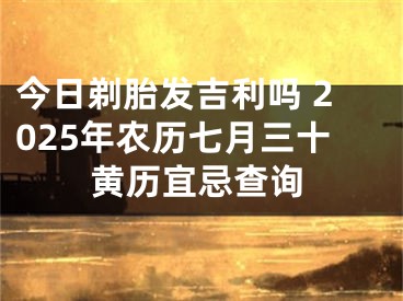 今日剃胎发吉利吗 2025年农历七月三十黄历宜忌查询 