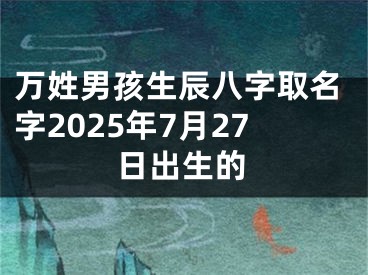 万姓男孩生辰八字取名字2025年7月27日出生的