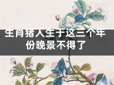 生肖猪人生于这三个年份晚景不得了