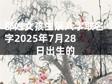 邵姓女孩生辰八字取名字2025年7月28日出生的