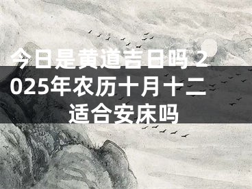 今日是黄道吉日吗 2025年农历十月十二适合安床吗