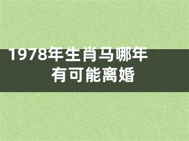 1978年生肖马哪年有可能离婚