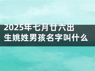 2025年七月廿六出生姚姓男孩名字叫什么