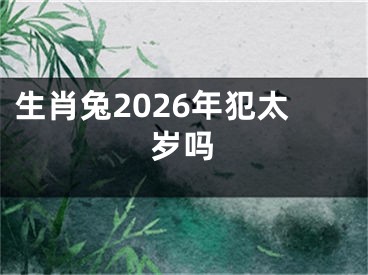 生肖兔2026年犯太岁吗