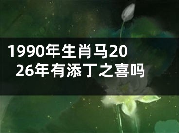 1990年生肖马2026年有添丁之喜吗