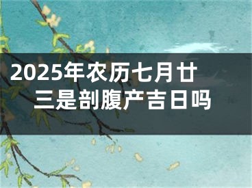 2025年农历七月廿三是剖腹产吉日吗
