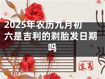2025年农历九月初六是吉利的剃胎发日期吗